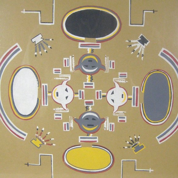 Sand Painting Print Poster on Paper Size 13 x 10 inch Art Native American - Picture 2 of 5